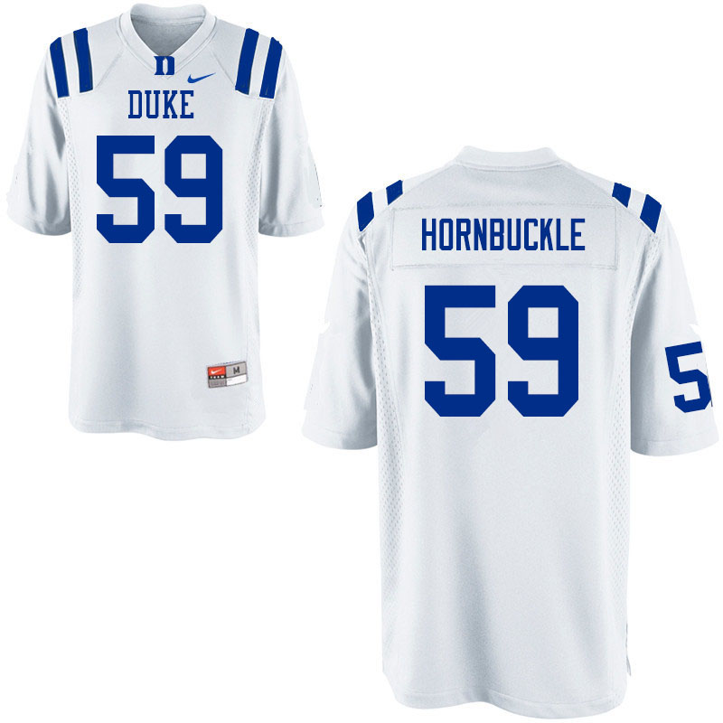 Men #59 Tre Hornbuckle Duke Blue Devils College Football Jerseys Sale-White